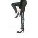 Mossy stone- dark green leggings with cute couple catcing diamond print