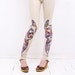 Beige leggings with colourful tribal animal print
