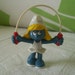 Smurfette Rubber Figurine 80s Original Peyo Collectible Toy Miniature, GVS, Vl, Blossom, VC