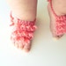 SALE-Any Color--Baby Barefoot Sandals--Crochet baby sandals--Baby girl accessories-Sweetlace Shop