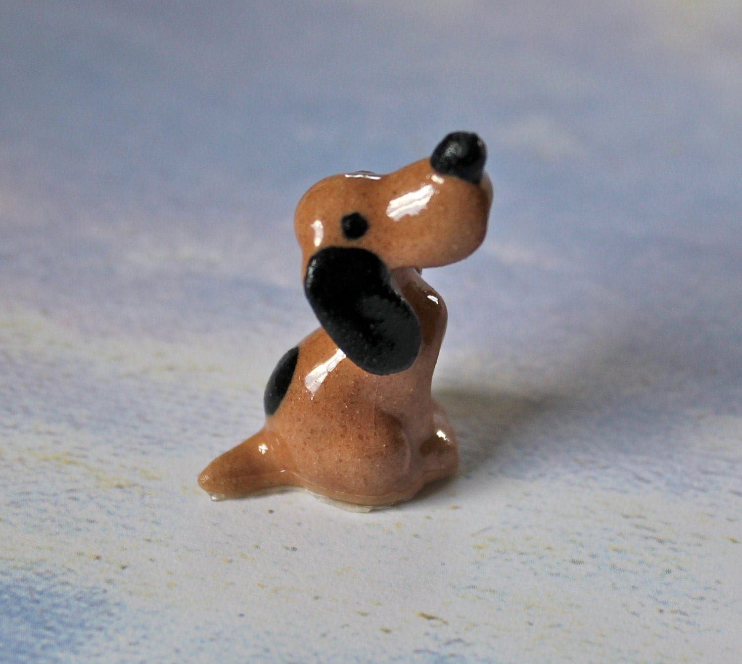 Items similar to Vintage Hagen Renaker miniature hound dog figurine on Etsy
