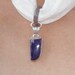 Chakra Healing Hemp Jersey Scarf Necklace with Reiki-Attuned Purple Charoite Pendant - Gifts Under 50