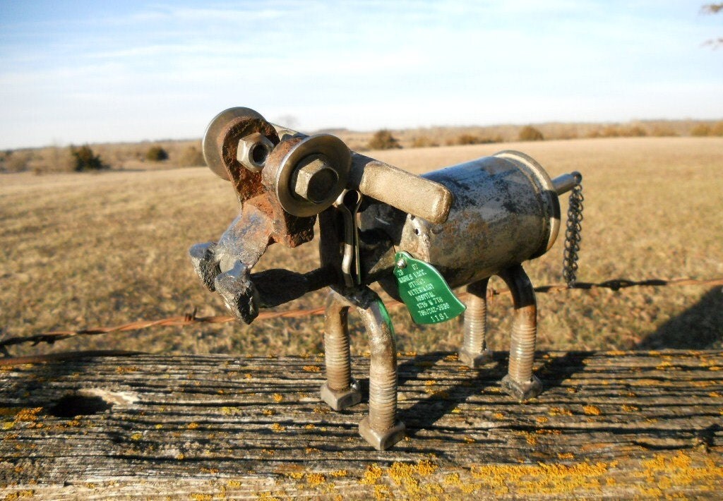 Bull Metal Sculpture Longhorn Cow Cattle Yard Art Garden Art