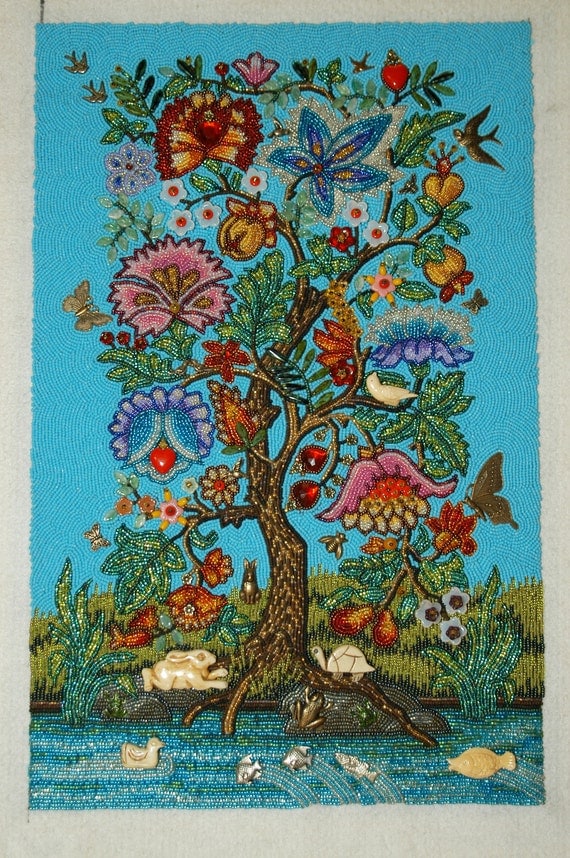 RESERVED for Mary Payment 1 Jan. 2017 Tree of Life Beaded life tree diagram 