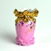 Shabby Chic Pink & Gold Porcelain Vase - Miniature Victorian Style, Gilt Edges - Perfect for Mini Flower Bud Vase or Vintage Home Decor