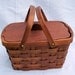 Wood Sewing Basket ,lid and liner