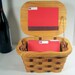 Wood Recipe card box rectangular Basket with lid