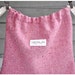 Large Drawstring Wool Storage Bag, Made to Order, Cotton Candy Pink