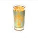 100% Pure Beeswax Candle in Vintage Barware, Sage Green Fleur de Lis Mod Barware