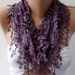 Reserved for Cathleen.Purple - Elegance Shawl / Scarf with Lacy Edge