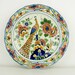 RESERVED FOR STEVE - Delfts polychrome porcelain wall plate with beautiful flowers and peacock - handpainted - made in Holland