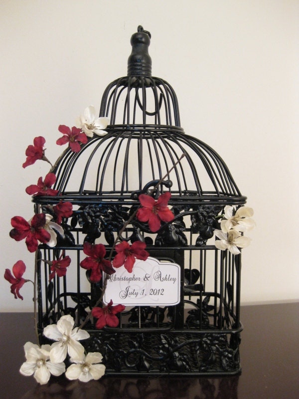 Items similar to Black Bird Cage Wedding Card Holder / Wedding Card Holder Birdcage / Wedding ...