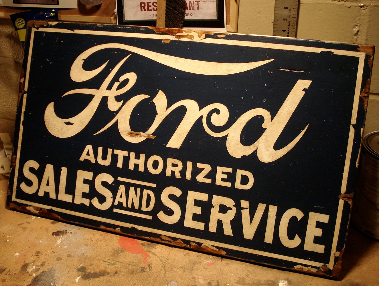 Ford Sign, Vintage, Hand-Painted Sign