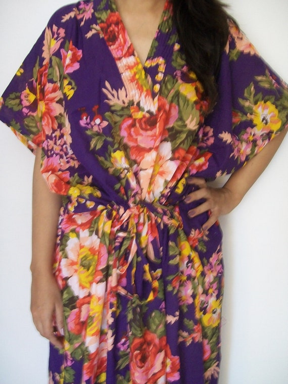 Floral Kaftan Caftan Perfect long dress Spa Robe For to