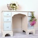 Hold for Roula - Distressed Cream and Sky Blue Vanity or Desk