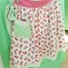 new APRON from vintage fabrics red ROSES chenille lace gingham bridesmaid gift handmade one-of-a-kind