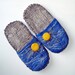 Stormy Sky and Sunshine Wool Felted Slippers