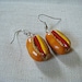 Hot Dogs with Mustard Earrings Polymer Clay