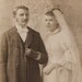 Victorian Cabinet Photo, 1800s: Bride & Groom Wedding Portrait, Baltimore, MD, Bachrach and Bro. Studio.