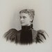 Victorian Cabinet Photo, 1800s: Beautiful Young Woman, Exaggerated Puffed Sleeves. Baltimore, MD. Hebbel Studio