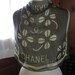 SUMMER SALE Vintage 60s Chanel silk scarf- four leaf clover design with Chanel logo