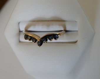 14K Gold Sapphire Ring --- .35 carats and size 7.5 U.S.