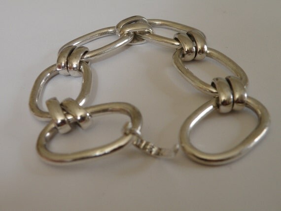 Designer Ralph Lauren Silver LInk Bracelet marked RLL