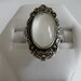 Sterling Silver Moonstone Marcasite Ring - Size 6 3/4 U.S.