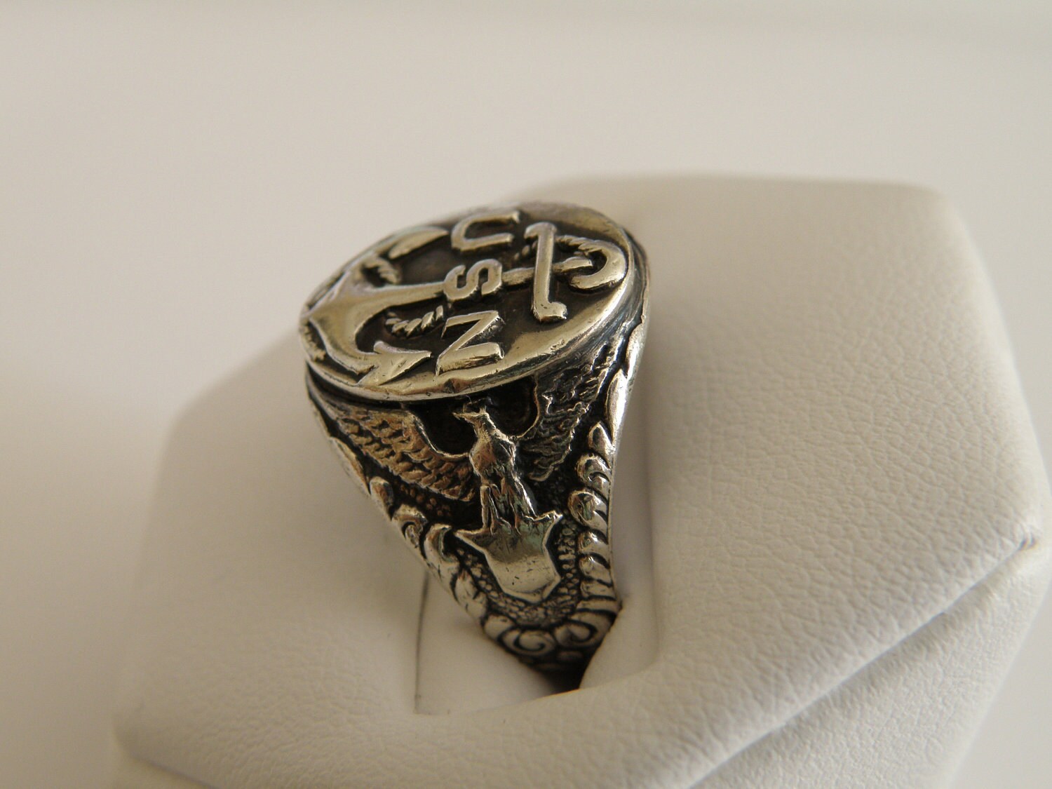 Antique Sterling Silver U.S. Navy Ring Size 5 1/4 U.S.