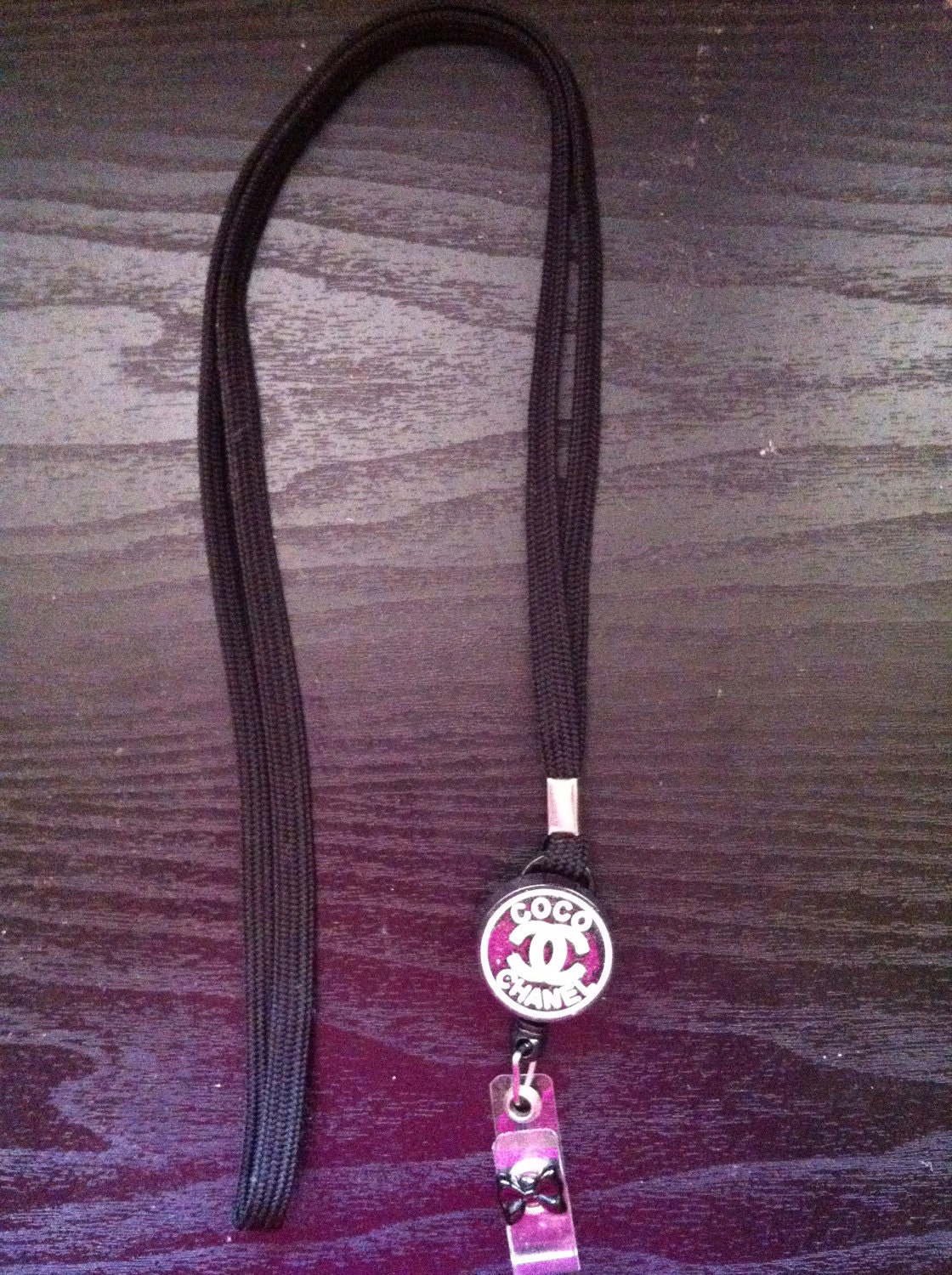 Chanel Inspired Retractable ID badge with Lanyard