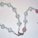 Beautiful Handmade Lampwork Single Decade Rosary Chaplet - White Flowered Lampwork with Clear Swarovski Crystals & Swarovski Pearls