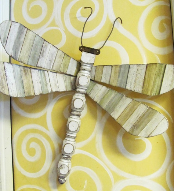 Table Leg Dragonfly Wall Art- wooden slat wings