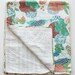 Queen Bed Cover or Queen Blanket in White and Greens