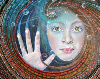 SOLD Mosaic art, mixed media, acrylic painting -The Underworld SOLD
