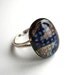 Fused Glass Squares and Triangles Adjustable Ring