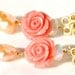 Reserved for SC Only Carved Coral Earrings Upcycled Eco Jewelry Ethiopian Opal Blush Pearl 14K Gold Flower