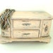 Vintage Jewelry Box - Peach Distressed - Shabby Chic French Country