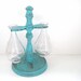Oil and Vinegar Set - Turquoise Kitchen - Shabby Chic Distressed