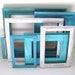 RESERVED for Jane - Turquoise Aqua White Picture Frames - Gallery of 7 - With Glass - Shabby Chic Distressed
