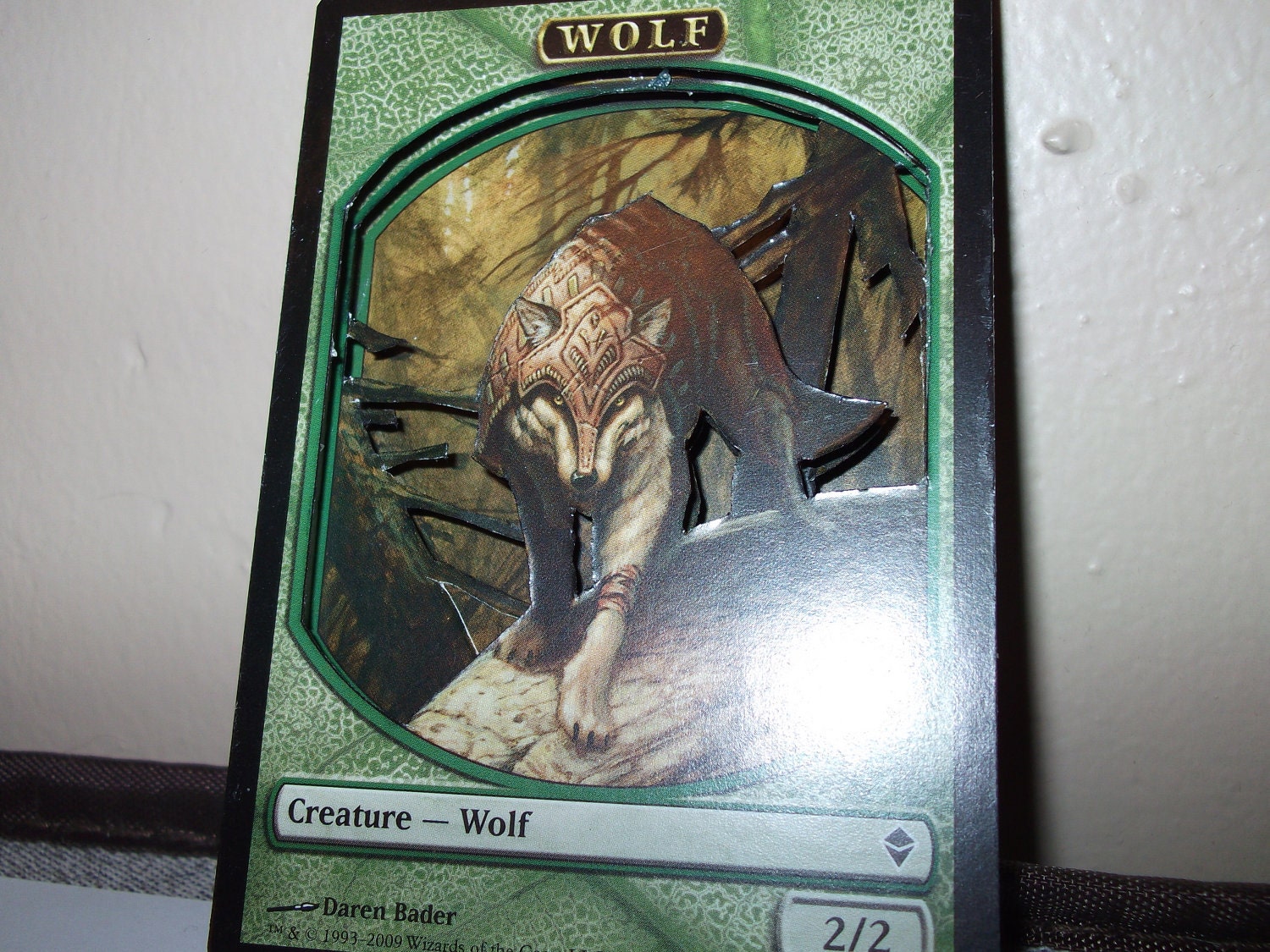 3-D Token Wolf Zendikar Magic the Gathering MTG