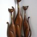 Sexton Metal Wall Cats Trio Mid Century Metal Wall Hanging