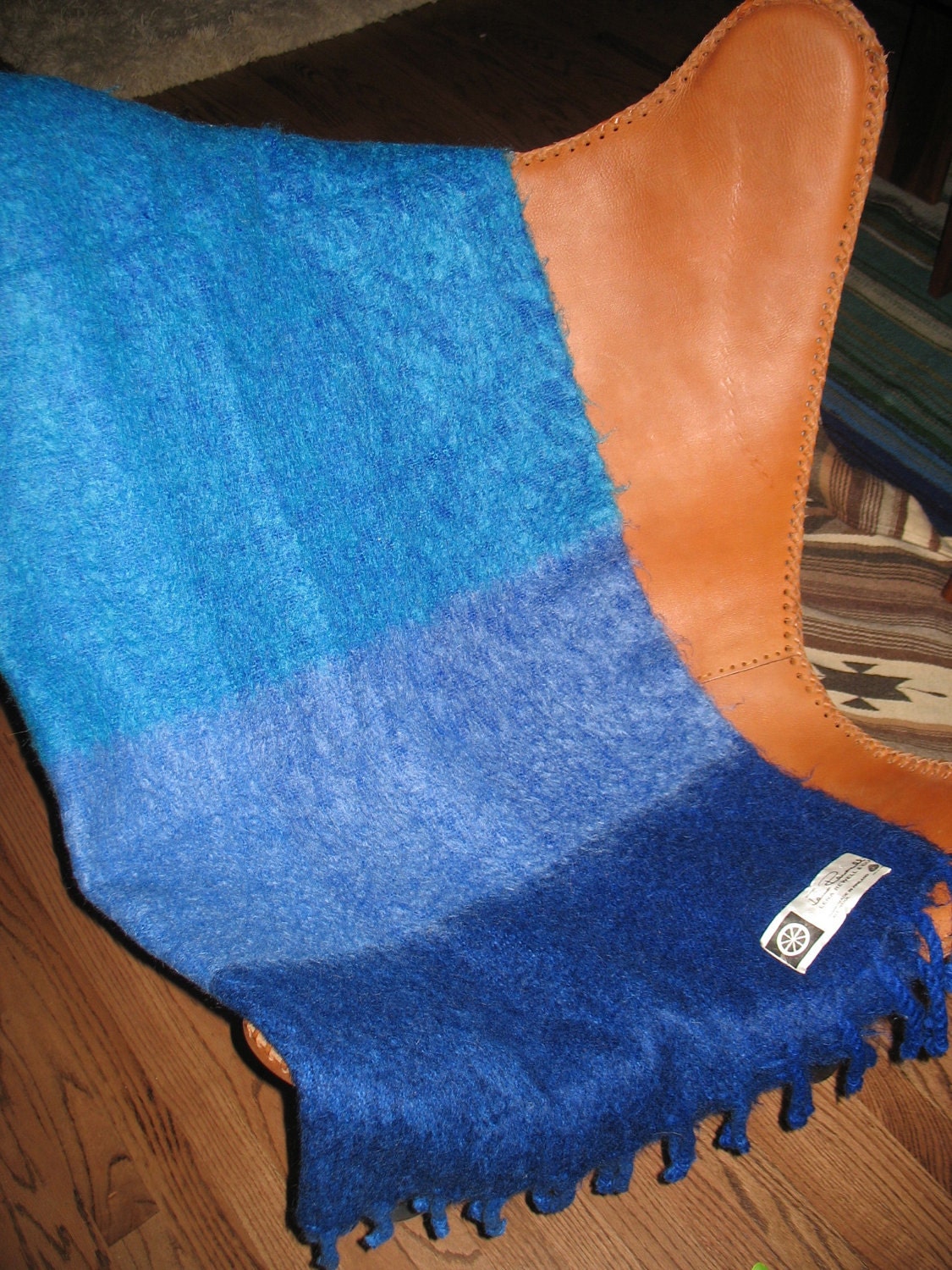 Mohair Blanket Blue Wool Lena Rewell Finland