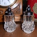 Beautiful Pair of Vintage Clear Crystal and Silver Plated 4" Tall Salt & Pepper Shakers