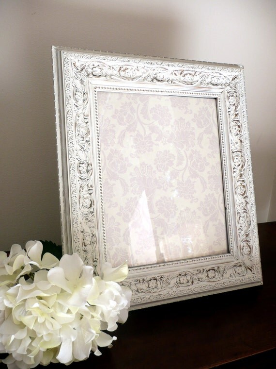 Shabby Chic White Large Picture Frame Wedding and Home Decor