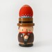 Vintage wooden handpainted man egg cup holder italian