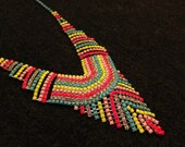 Neon Hand Painted Rhinestone Necklace - Tom Binns Inspired
