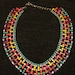 Neon Tom Binns inspired glam hand painted rhinestone statement necklace