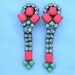 Vintage Neon Hand Painted Rhinestone Earrings