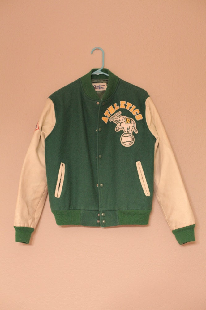 Vintage Chalk Line Oakland Athletics Letterman Jacket by islandred