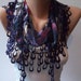 Dark Purple Scarf with Trim Edge - New